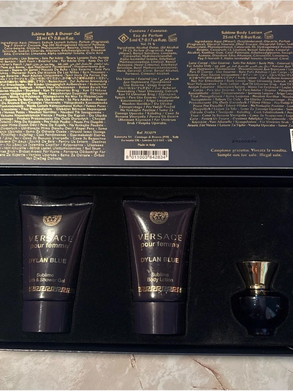 Versace Dylan Blue Women's Suncare Gift Set - Black & Gold